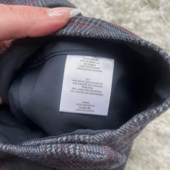 Veronica Beard Lebone Wool Blend Flare Trousers Size 0 High Waist Plaid Pants - Picture 6 of 7